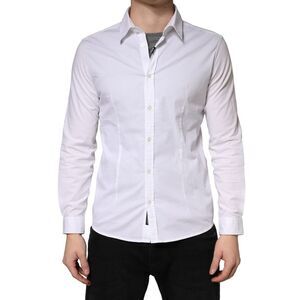 Daniele Alessandrini White Long Sleeves Dress Men Men's Shirt (Pre-Owned)